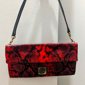 Dooney & Bourke red snake skin small handbag purse LIMITED RELEASE